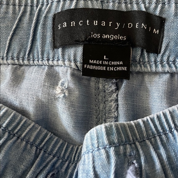 Sanctuary/Cargo Pants/size Large. Denim Wide Leg Sky Blue. - Picture 11 of 13
